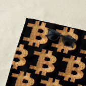 ビットコイン文字Bヴィンテージ暗号通貨 ビーチタオル (インサイチュ)