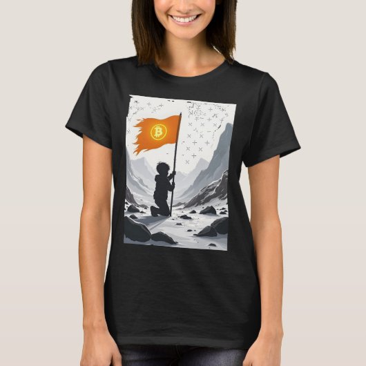ビットコイン暗い隠された暗号ステッカーの力 Tシャツ (正面)