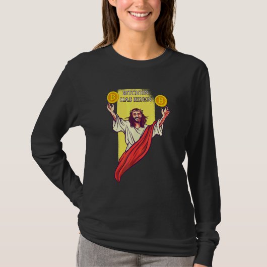 ビットコイン暗号が上昇 暗号通貨イエス Tシャツ (正面)