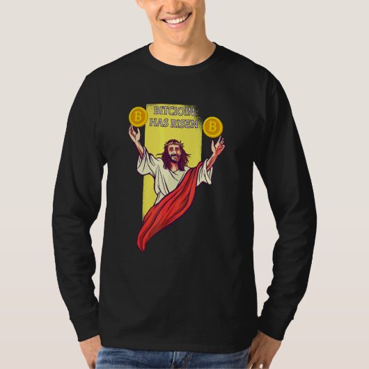 ビットコイン暗号が上昇 暗号通貨イエス Tシャツ (正面)