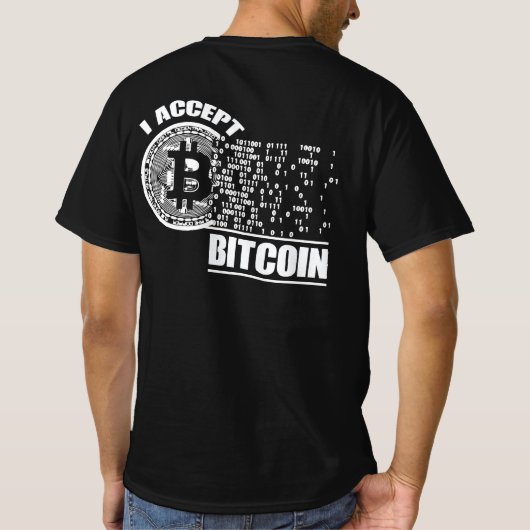 ビットコイン暗号を受け入れる Tシャツ (裏面)