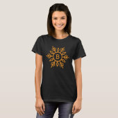 ビットコイン暗号スノーフレーククリスマス Tシャツ (正面フル)