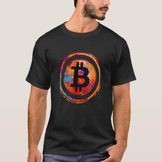 ビットコイン暗号取引ブロックチェーン Tシャツ (正面)