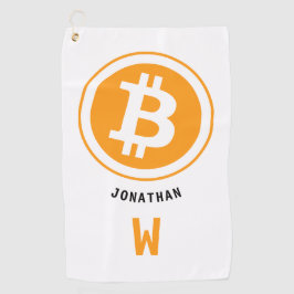 ビットコイン暗号通モノグラムの貨名 ゴルフタオル