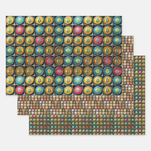 ビットコイン暗号通貨コレクションギフトラップ ラッピングペーパーシート (セット)