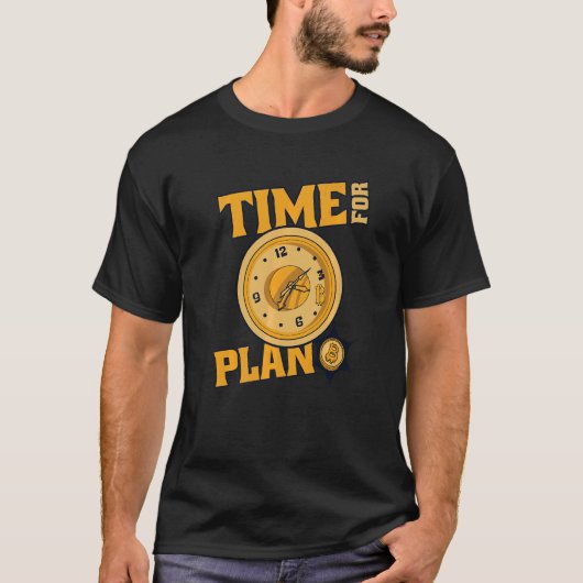 ビットコイン暗号通貨ブロックチェーンの計画の時 Tシャツ (正面)