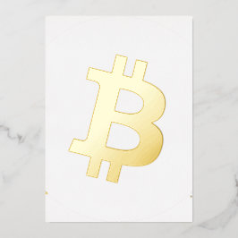 ビットコイン暗号通貨ロゴ 箔招待状