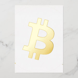 ビットコイン暗号通貨ロゴ 箔招待状
