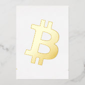 ビットコイン暗号通貨ロゴ 箔招待状 (正面)