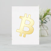 ビットコイン暗号通貨ロゴ 箔招待状 (立ち正面)