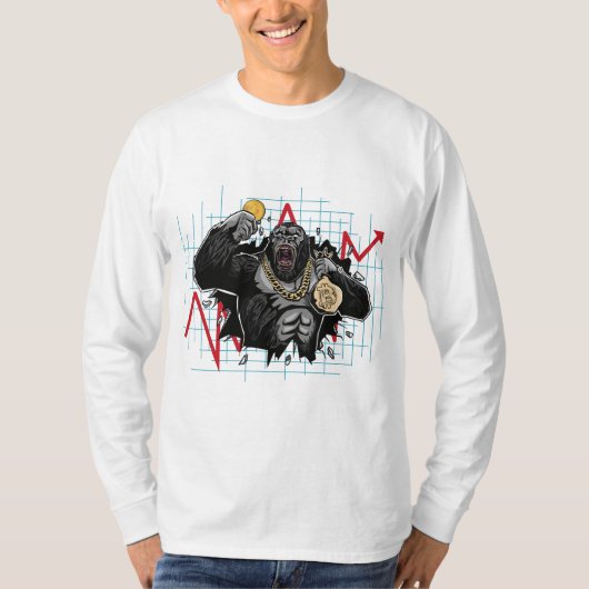 ビットコイン暗号通貨市場 Tシャツ (正面)