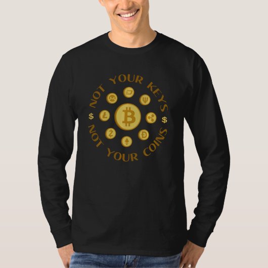 ビットコイン暗号通貨記号鍵コイントレーダーBtc Mi Tシャツ (正面)