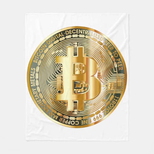 ビットコイン毛布：通貨の未来に居心地の良い フリースブランケット (正面)