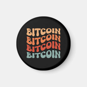 ビットコイン波状文字スタイリッシュ暗号タイポグラフィデザイン マグネット
