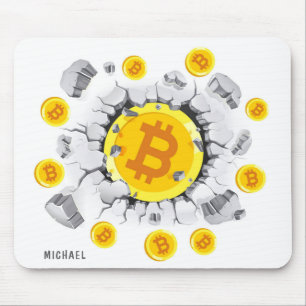 ビットコイン爆発デジタル暗号BTC パーソナライズされた マウスパッド