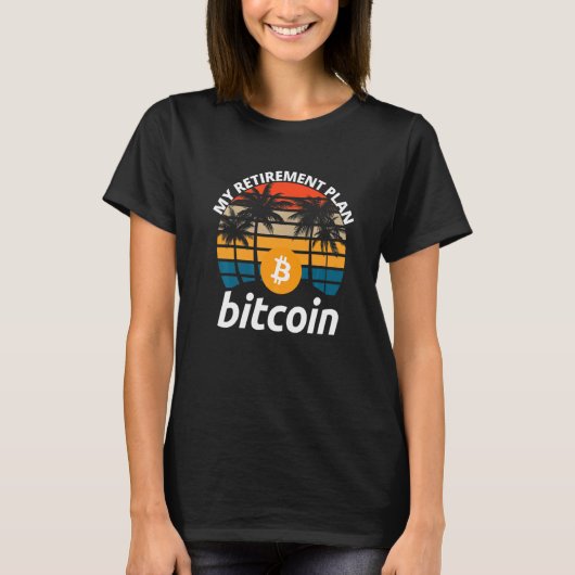 ビットコイン私の引退計画暗号通貨BtcブロックチェーンB Tシャツ (正面)