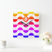 ビットコイン設計者 スクエア壁時計 (ホーム)