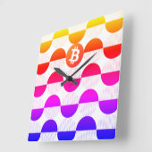 ビットコイン設計者 スクエア壁時計 (傾斜)