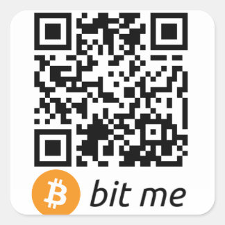 ビットコイン財布QRコードステッカー スクエアシール