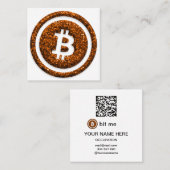 ビットコイン財布QRコードビットマイインサートカードの配列 スクエア名刺 (正面/裏面)
