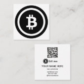 ビットコイン財布QRコードビットマイインサートカード スクエア名刺 (正面/裏面)