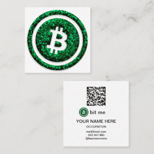 ビットコイン財布QRコードビットMEロゴ スクエア名刺