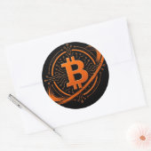ビットコイン軌道回路シールステッカー ラウンドシール (封筒)