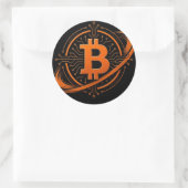 ビットコイン軌道回路シールステッカー ラウンドシール (バッグ)