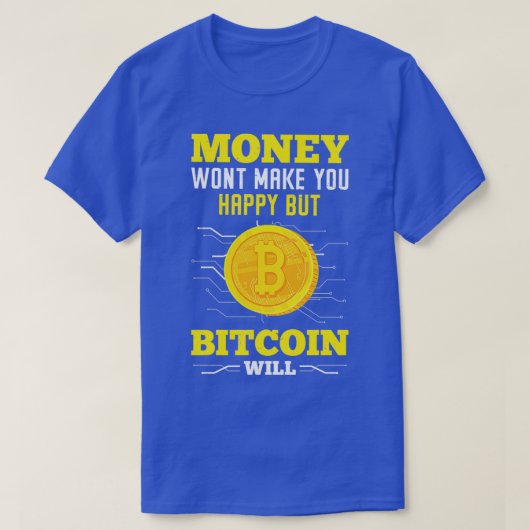 ビットコイン通貨BTC暗号ブロックチェーン暗号 Tシャツ (デザイン正面)