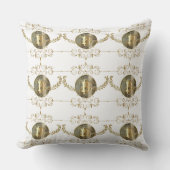 ビットコイン金ゴールドコインデジタルマネーホワイト アウトドアクッション (正面)