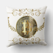 ビットコイン金ゴールドコインデジタルマネーホワイト クッション (裏面)