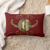 ビットコイン金ゴールドコインデジタルマネーレッド ランバークッション (ブランケット)