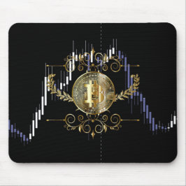 ビットコイン金ゴールドコインブラックブルーホワイトマウスパッド マウスパッド