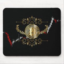 ビットコイン金ゴールドコインレッドブラックマウスパッド マウスパッド
