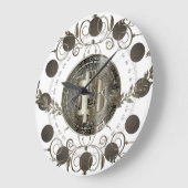 ビットコイン金ゴールドコイン ラージ壁時計 (傾斜)