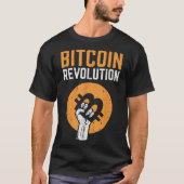 ビットコイン革命の暗号デザイン Tシャツ (正面)