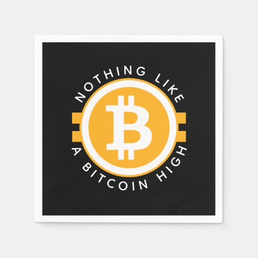 ビットコイン高 スタンダードカクテルナプキン (正面)
