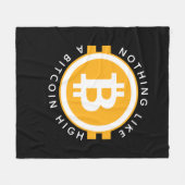 ビットコイン高 フリースブランケット (正面(横))