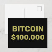 ビットコイン100,000ドル達成のお祝い ポストカード (正面/裏面)