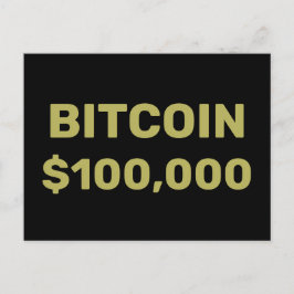 ビットコイン100,000ドル達成のお祝い ポストカード