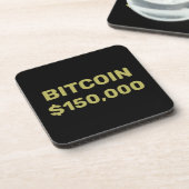 ビットコイン15万ドル到達のお祝い コースター (左側)