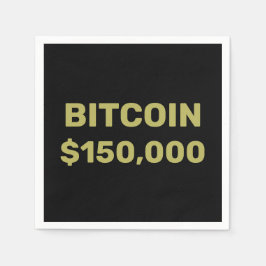 ビットコイン15万ドル到達のお祝い スタンダードカクテルナプキン