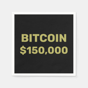 ビットコイン15万ドル到達のお祝い スタンダードカクテルナプキン