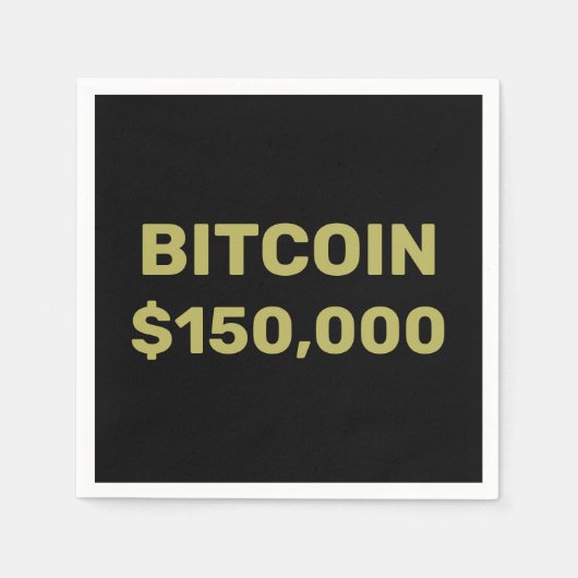 ビットコイン15万ドル到達のお祝い スタンダードカクテルナプキン (正面)