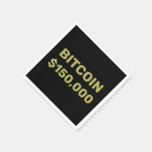 ビットコイン15万ドル到達のお祝い スタンダードカクテルナプキン (角)