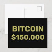 ビットコイン15万ドル到達のお祝い ポストカード (正面/裏面)