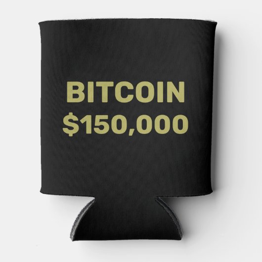 ビットコイン15万ドル到達のお祝い 缶クーラー (正面)