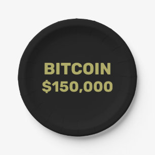 ビットコイン15万ドル達成のお祝い ペーパープレート