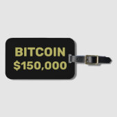 ビットコイン15万ドル達成のお祝い ラゲッジタグ (正面横)
