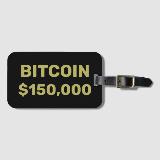 ビットコイン15万ドル達成のお祝い ラゲッジタグ (正面横)